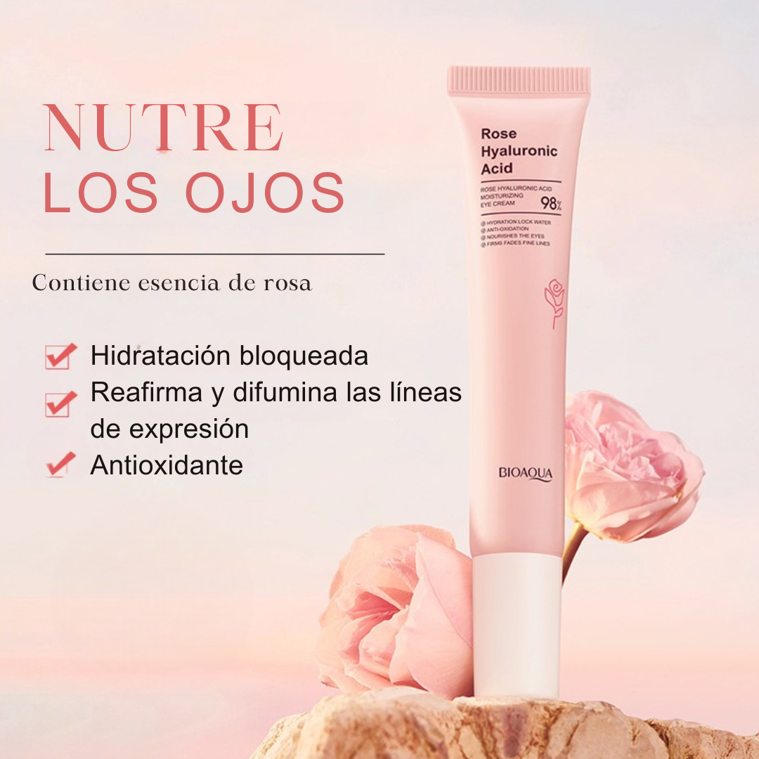 Contorno de Ojos Hidratante con Ácido Hialurónico y Extracto de Rosa (OFERTA 2X1)
