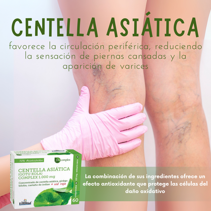 Suplemento de Centella Asiática Tu Apoyo para la Circulación y el Bienestar - 60 Cápsulas